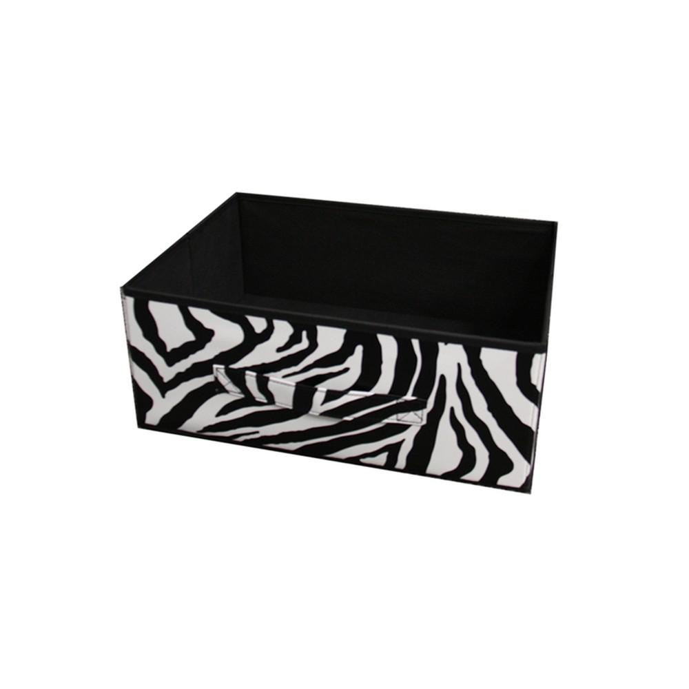 Zebra Black and White Rolling Six Drawer Tower Organizer. Picture 2