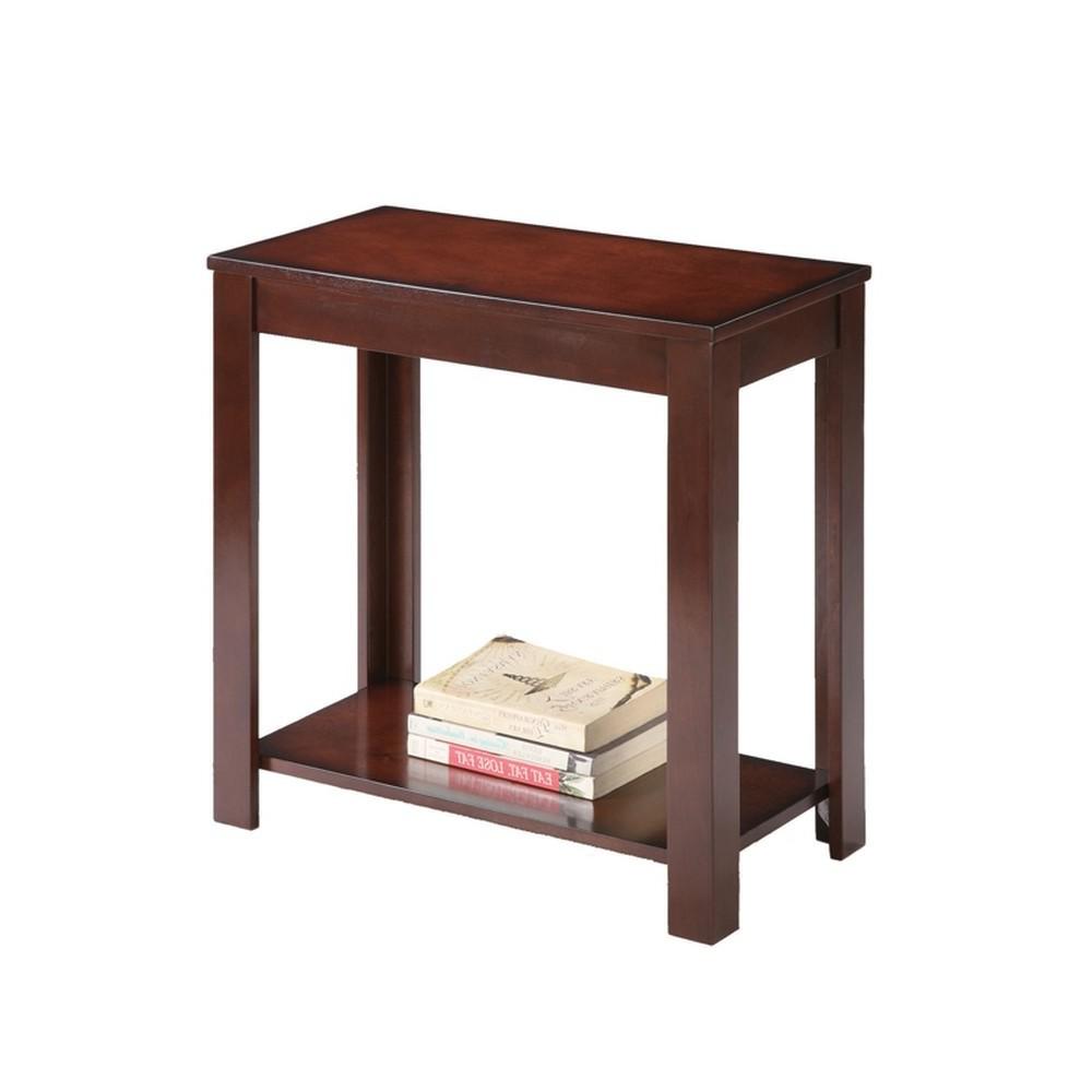 24" Brown End Table With Shelf. Picture 1