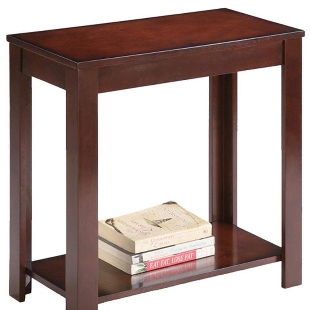 24" Brown End Table With Shelf. Picture 4
