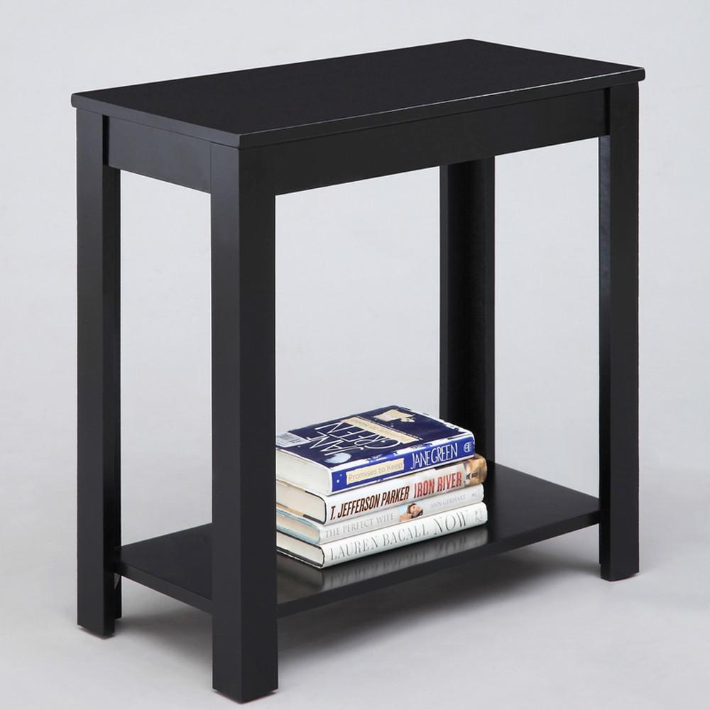 24" Black End Table With Shelf. Picture 7