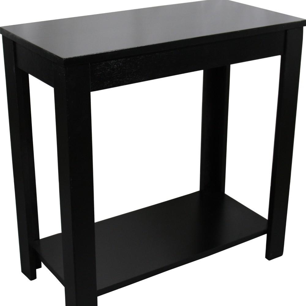 24" Black End Table With Shelf. Picture 5