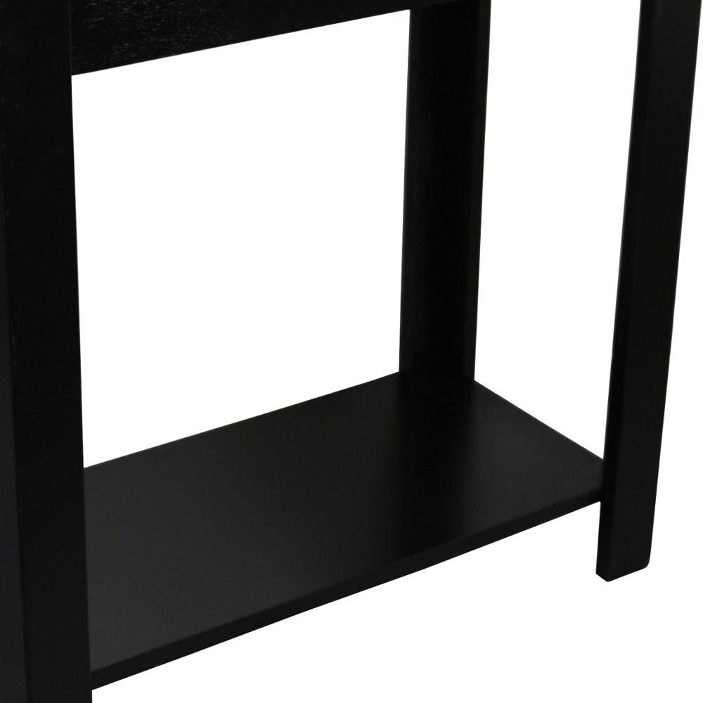 24" Black End Table With Shelf. Picture 6