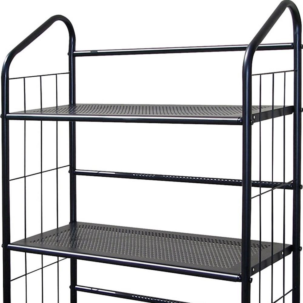 Black 3 Shelf Metal Standing Book Shelf. Picture 3