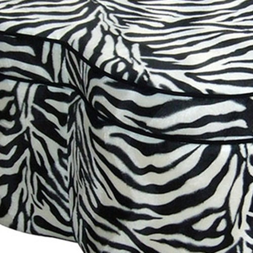 28" Black And White Polyester Blend Specialty Animal Print Storage. Picture 6