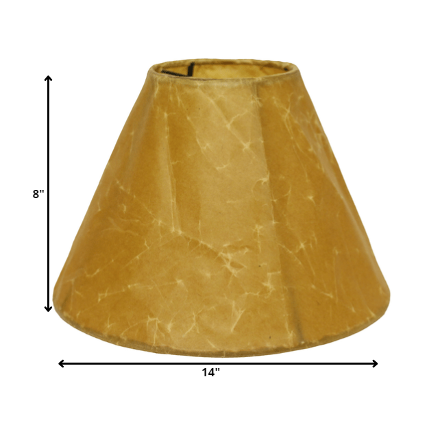 14" Brown Slanted Empire Crinkle Oil Paper Lampshade. Picture 3