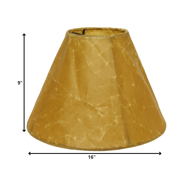 16" Brown Slanted Empire Crinkle Oil Paper Lampshade. Picture 3