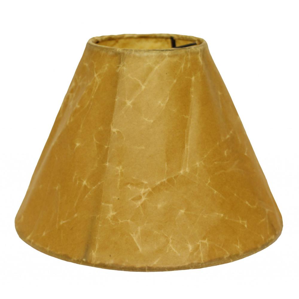 10" Brown Slanted Empire Crinkle Oil Paper Lampshade. Picture 2