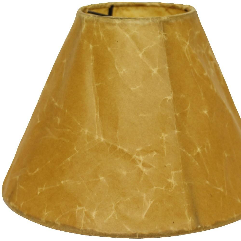 10" Brown Slanted Empire Crinkle Oil Paper Lampshade. Picture 5