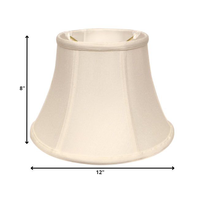12" White Drum Monay Shantung Lampshade. Picture 4