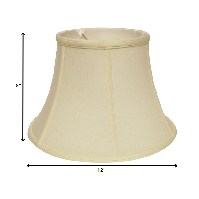 12" Ivory Drum Monay Shantung Lampshade. Picture 4