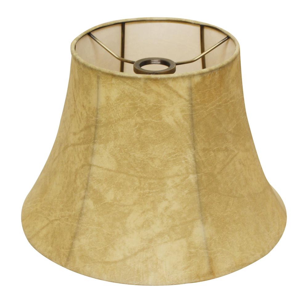 12" Faux Snakeskin Shallow Drum Parchment Lampshade. Picture 1
