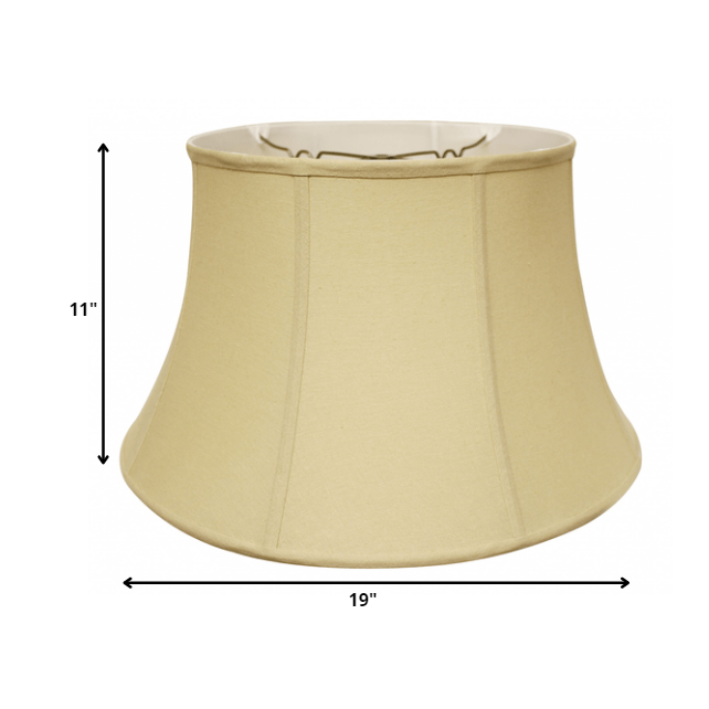 19" Pale Brown Drum Linen Lampshade. Picture 3