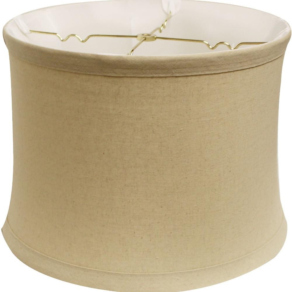 15" Rosewood Drum Trimmed Linen Lampshade. Picture 8