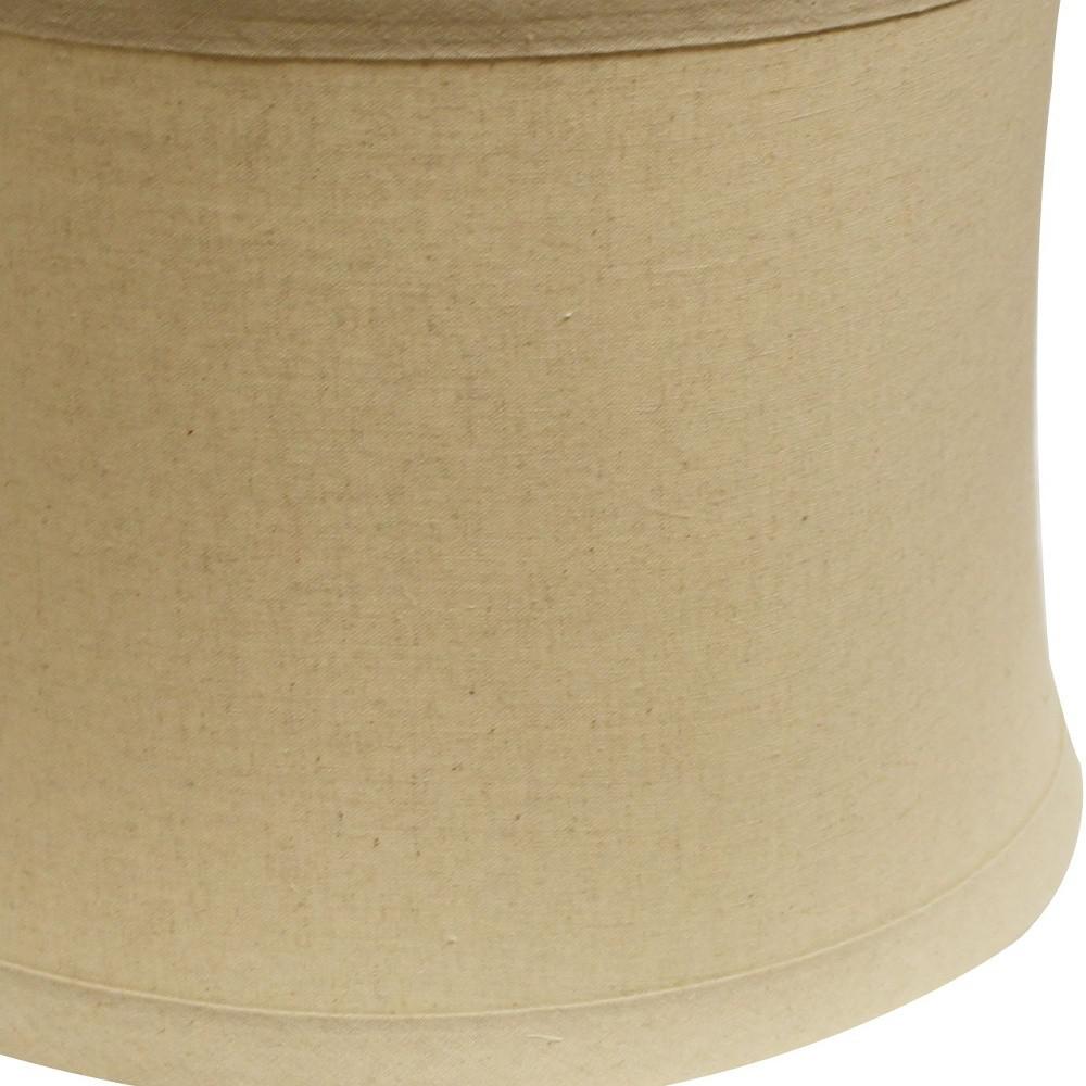 15" Rosewood Drum Trimmed Linen Lampshade. Picture 9