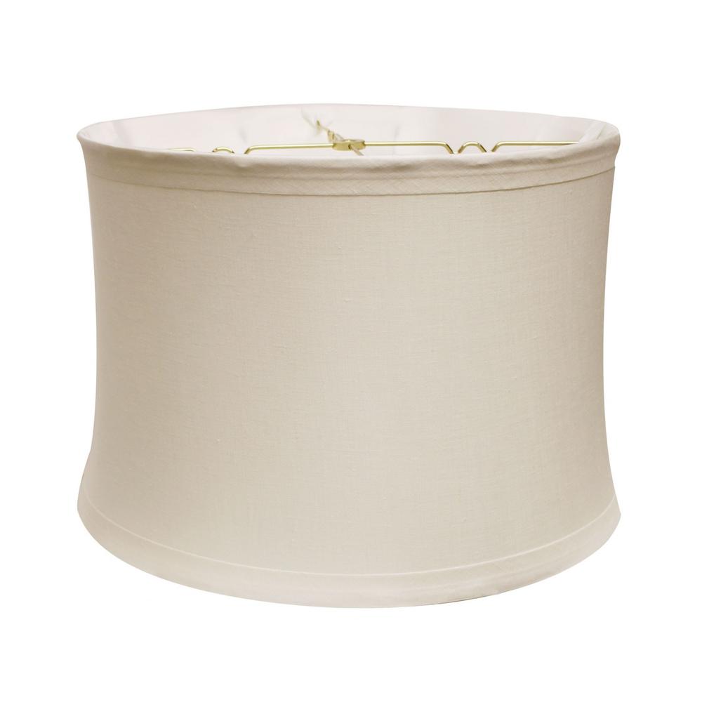 17" Snow Drum Trimmed Linen Lampshade. Picture 2