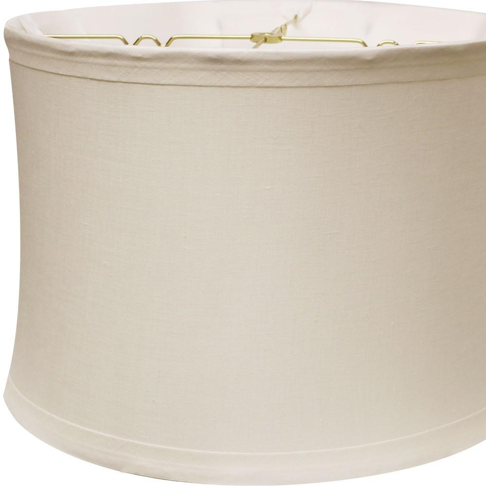 17" Snow Drum Trimmed Linen Lampshade. Picture 5