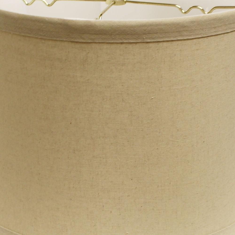 17" Rosewood Drum Trimmed Linen Lampshade. Picture 6