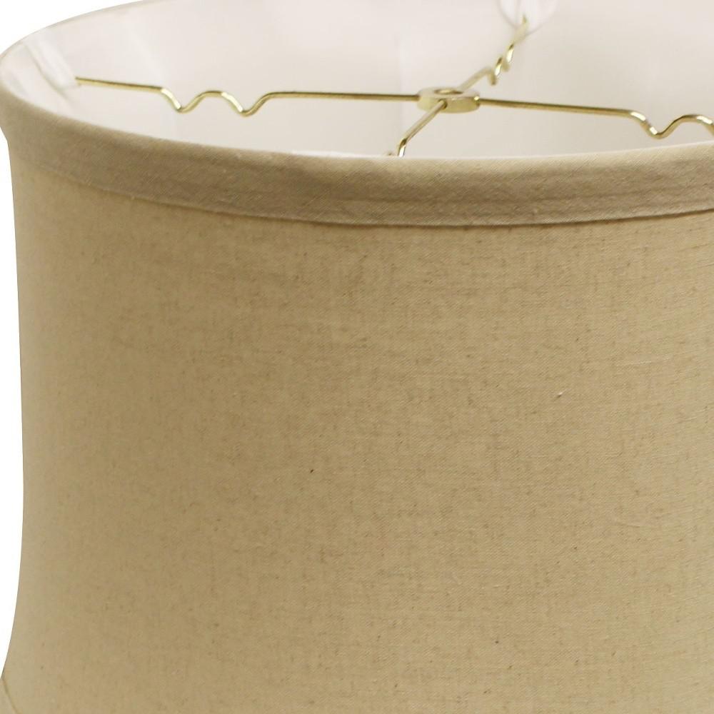 17" Rosewood Drum Trimmed Linen Lampshade. Picture 9