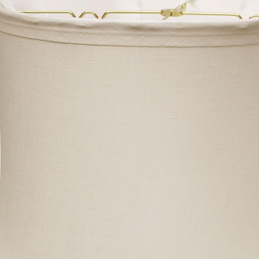 19" Snow Drum Trimmed Linen Lampshade. Picture 6