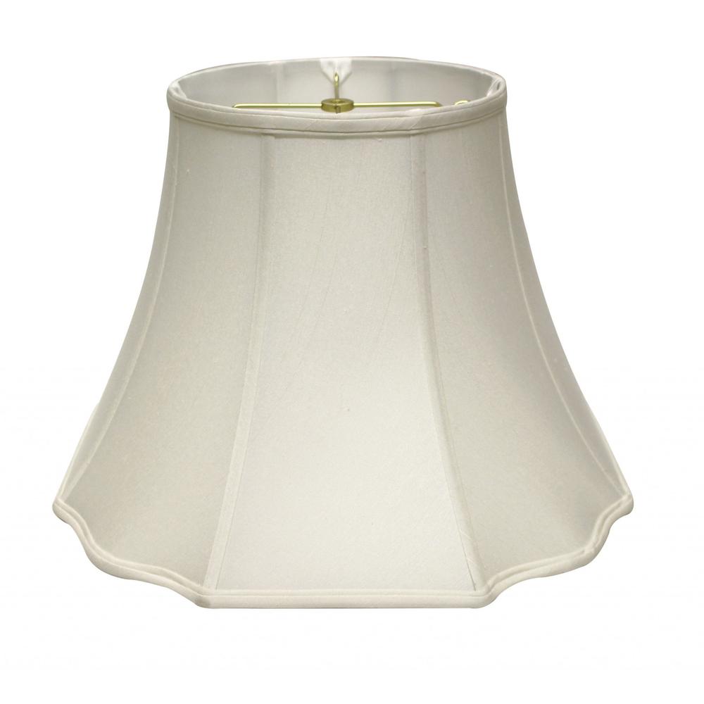 12" White Octagon Monay Shantung Lampshade. Picture 1