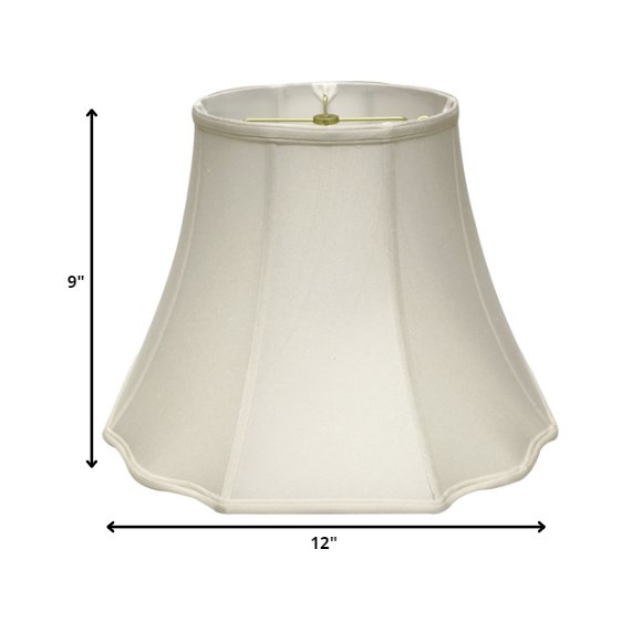 12" White Octagon Monay Shantung Lampshade. Picture 3