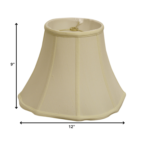 12" Ivory Octagon Monay Shantung Lampshade. Picture 3