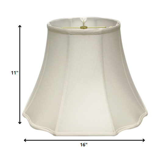 16" White Octagon Monay Shantung Lampshade. Picture 3