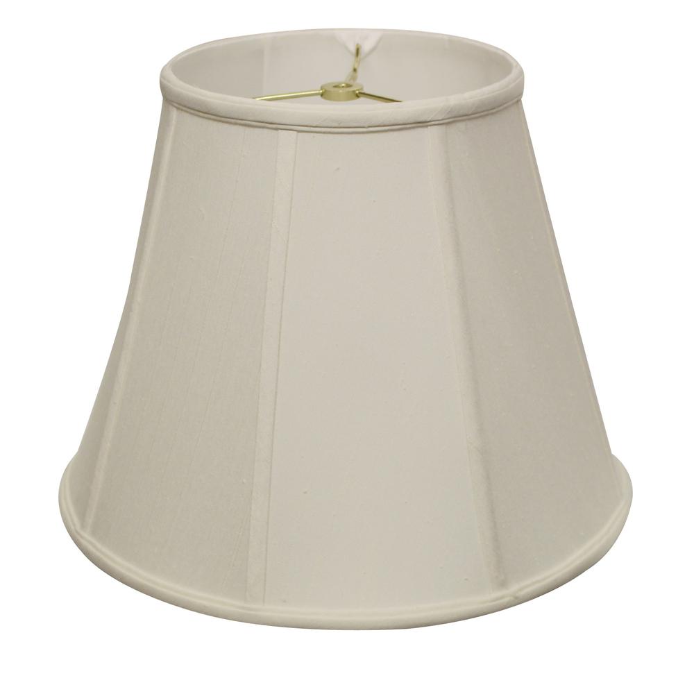 14" White Slanted Empire Monay Shantung Lampshade. Picture 1