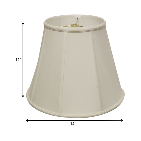 14" White Slanted Empire Monay Shantung Lampshade. Picture 3