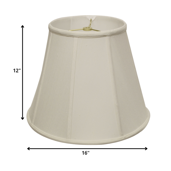16" White Slanted Empire Monay Shantung Lampshade. Picture 3