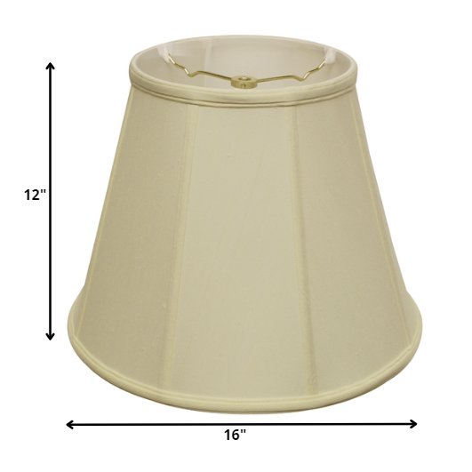16" Ivory Slanted Empire Monay Shantung Lampshade. Picture 3