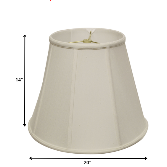 20" White Slanted Empire Monay Shantung Lampshade. Picture 3