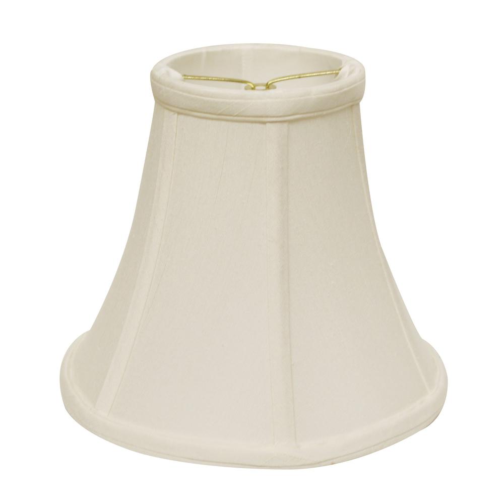 8" White Premium Bell Monay Shantung Lampshade. Picture 1
