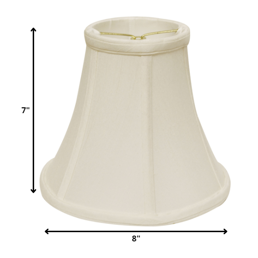 8" White Premium Bell Monay Shantung Lampshade. Picture 2