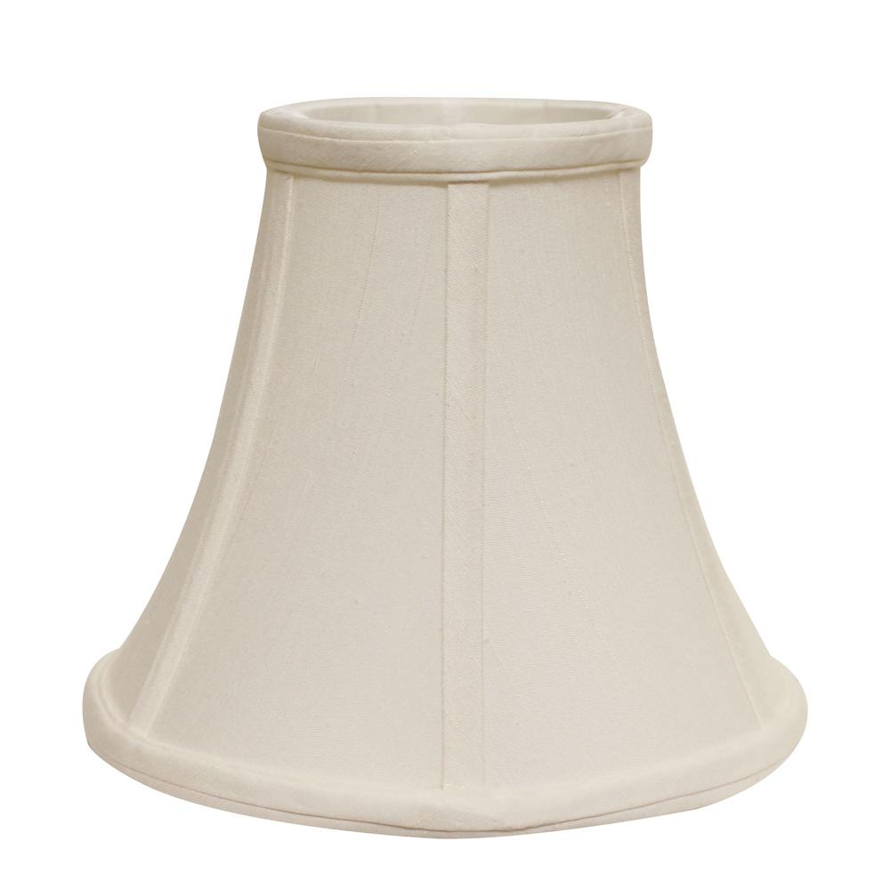 10" White Premium Bell Monay Shantung Lampshade. Picture 1