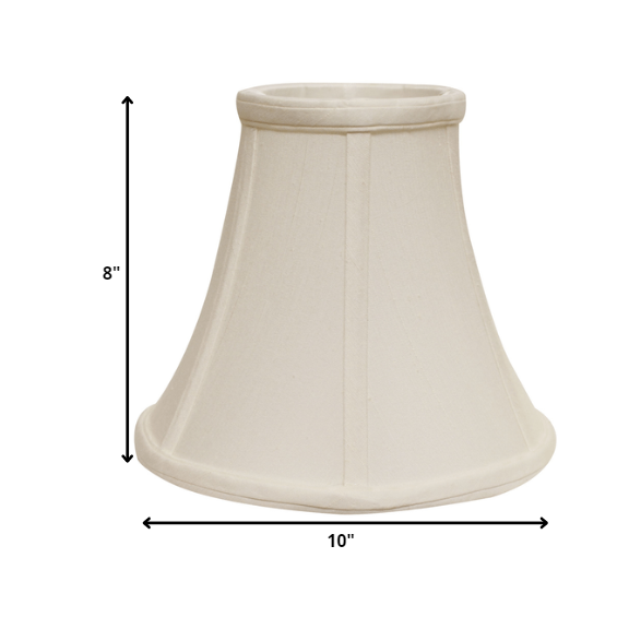 10" White Premium Bell Monay Shantung Lampshade. Picture 3