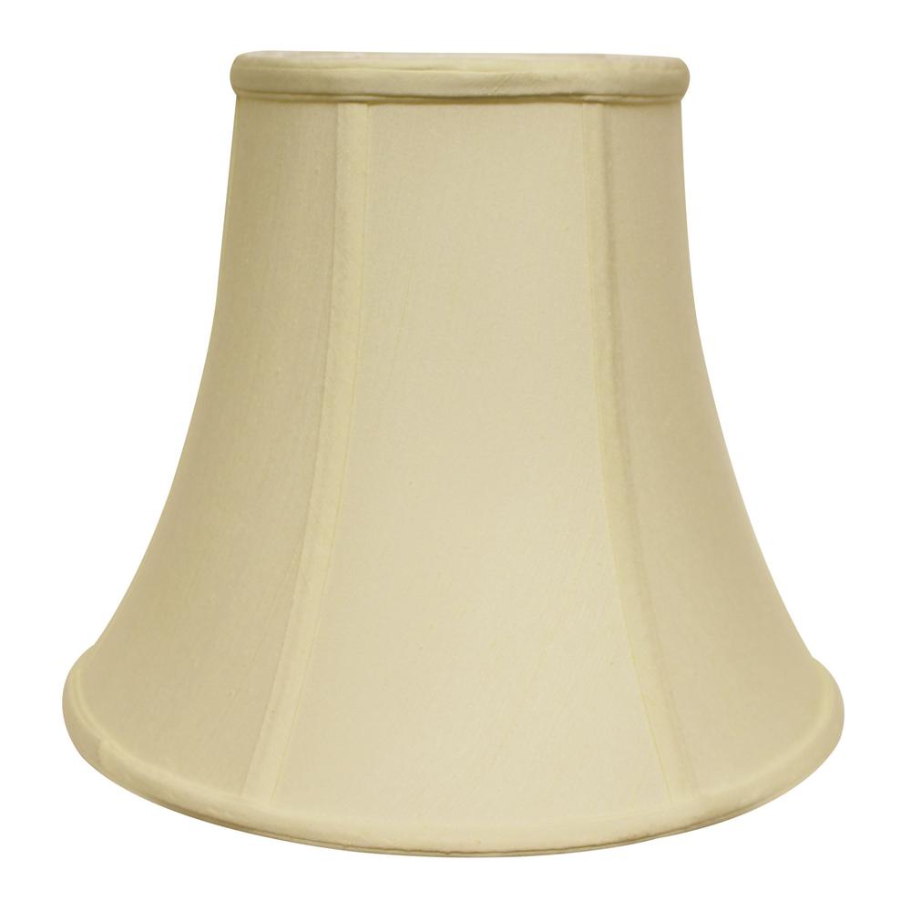 10" Ivory Premium Bell Monay Shantung Lampshade. Picture 1