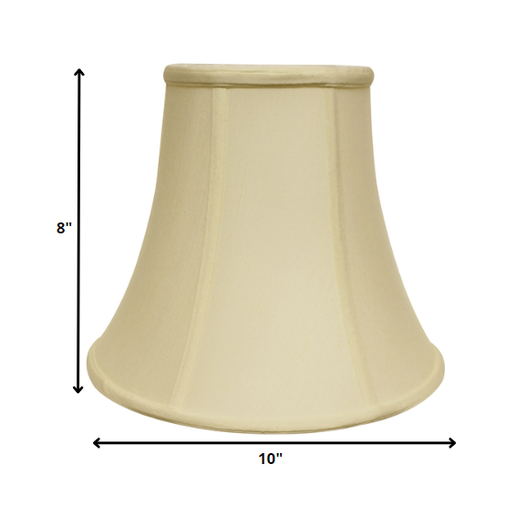 10" Ivory Premium Bell Monay Shantung Lampshade. Picture 3
