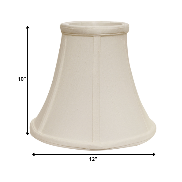 12" White Premium Bell Monay Shantung Lampshade. Picture 3