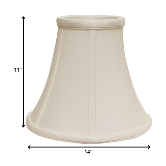 14" White Premium Bell Monay Shantung Lampshade. Picture 3
