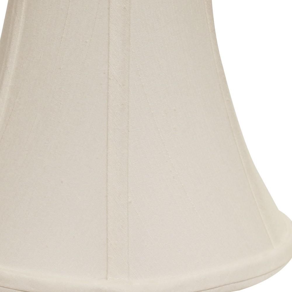 14" White Premium Bell Monay Shantung Lampshade. Picture 6