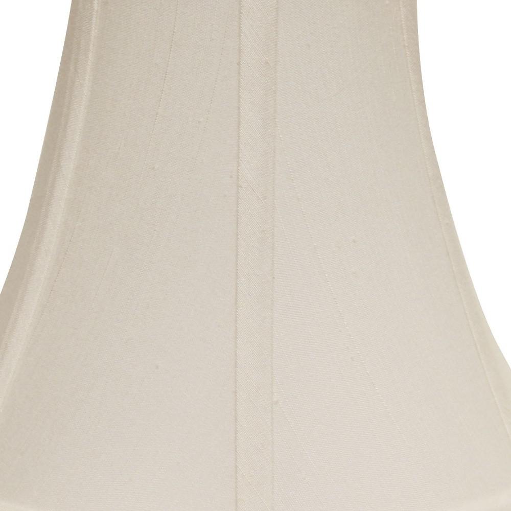 14" White Premium Bell Monay Shantung Lampshade. Picture 9
