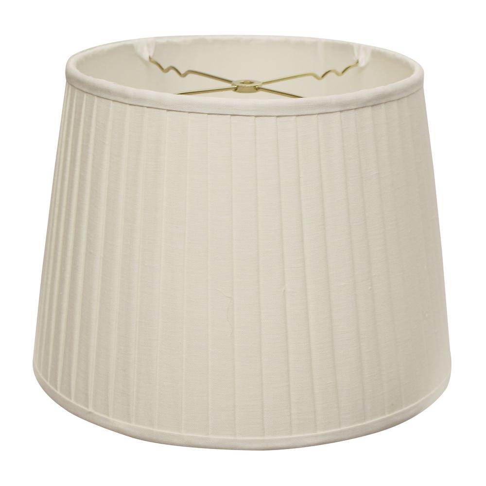 14" White Paperback Linen Lampshade with Side Pleats. Picture 1