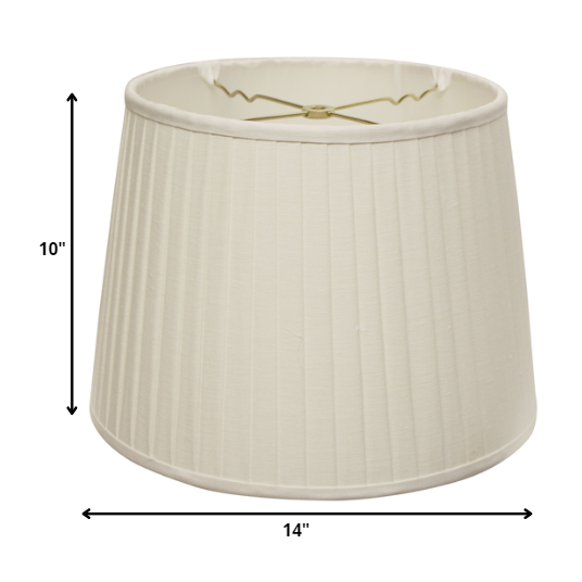 14" White Paperback Linen Lampshade with Side Pleats. Picture 3