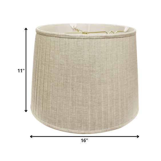16" Cream Paperback Linen Lampshade with Side Pleats. Picture 3