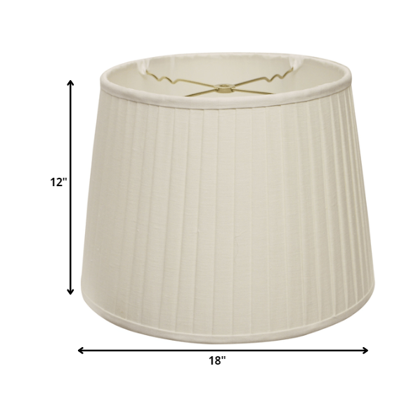 18" White Paperback Linen Lampshade with Side Pleats. Picture 2