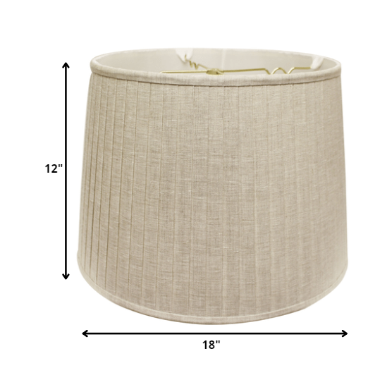 18" Cream Paperback Linen Lampshade with Side Pleats. Picture 2