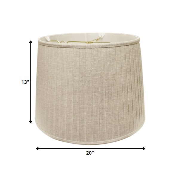 20" Cream Paperback Linen Lampshade with Side Pleats. Picture 2