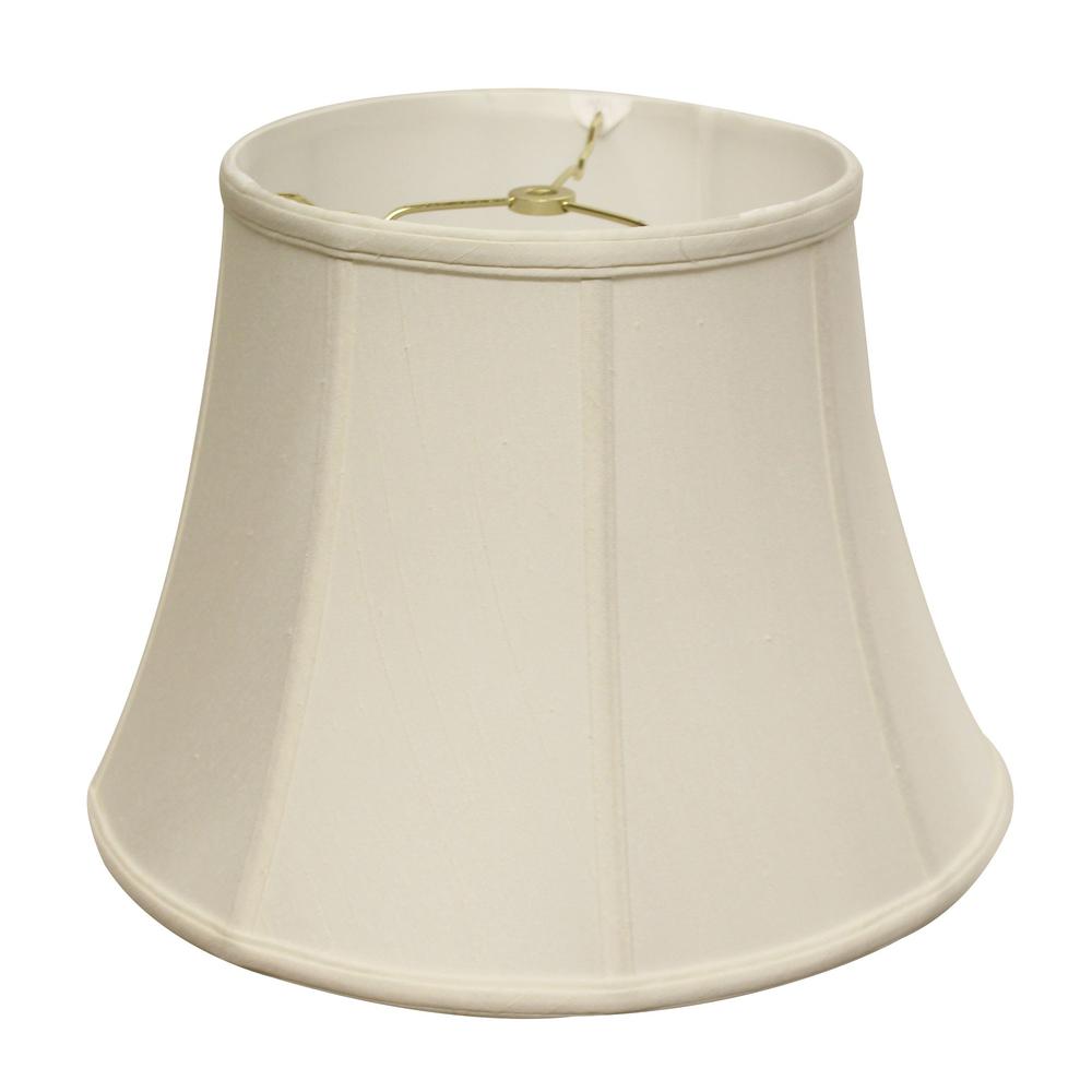 14" White Altered Bell Monay Shantung Lampshade. Picture 1