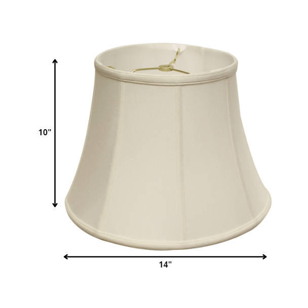 14" White Altered Bell Monay Shantung Lampshade. Picture 3